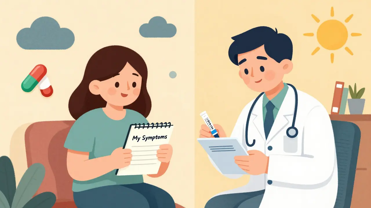 A patient and doctor collaborate on a recovery plan with non-opioid treatments and hormone therapy.