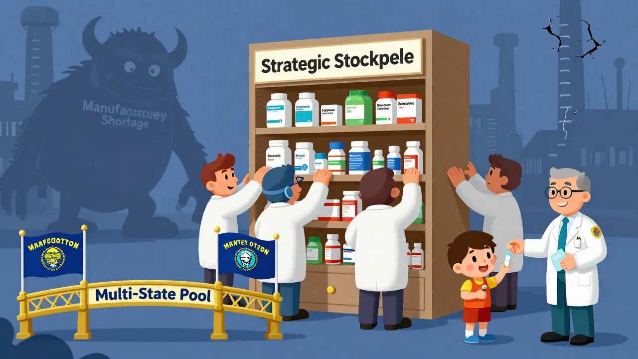 State workers building a stockpile of essential generics as a shortage monster looms nearby.
